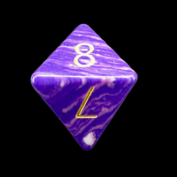 TDSO Turquoise Purple Wave Synthetic with Engraved Numbers 16mm Precious Gem D8 Dice