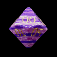 TDSO Turquoise Purple Wave Synthetic with Engraved Numbers 16mm Precious Gem Percentile Dice