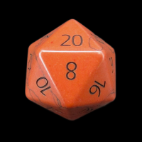 TDSO Turquoise Red Synthetic with Engraved Numbers 16mm Precious Gem D20 Dice