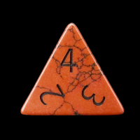 TDSO Turquoise Red Synthetic with Engraved Numbers 16mm Precious Gem D4 Dice