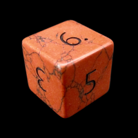 TDSO Turquoise Red Synthetic with Engraved Numbers 16mm Precious Gem D6 Dice