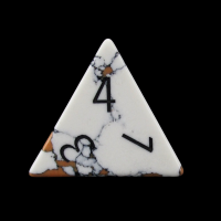 TDSO Turquoise White Synthetic Stone with Engraved Numbers 16mm D4 Dice