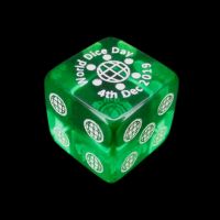 OFFICIAL World Dice Day 2019 Translucent Green D6 Spot Dice