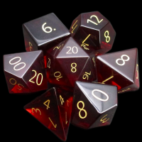 TDSO Zircon Glass Garnet & Gold 7 Dice Polyset