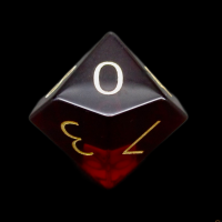 TDSO Zircon Glass Garnet & Gold D10 Dice