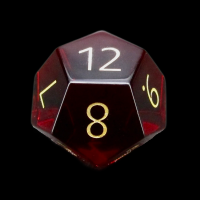 TDSO Zircon Glass Garnet & Gold D12 Dice