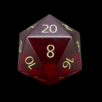 TDSO Zircon Glass Garnet & Gold D20 Dice