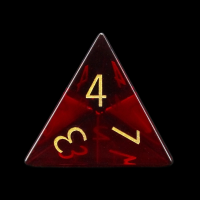 TDSO Zircon Glass Garnet & Gold D4 Dice