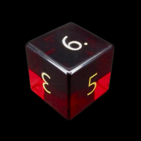 TDSO Zircon Glass Garnet & Gold D6 Dice