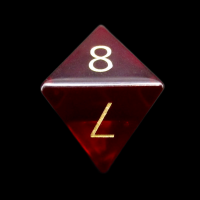 TDSO Zircon Glass Garnet & Gold D8 Dice