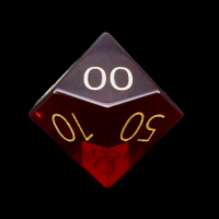 TDSO Zircon Glass Garnet & Gold Percentile Dice