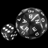 The Dice Lab Opaque Black 36mm dLX Alphabet D60 Dice