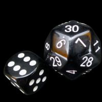 The Dice Lab Opaque Black JUMBO 27mm Numerically Balanced D30 Dice
