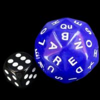 The Dice Lab Opaque Blue & White 36mm dLX Alphabet D60 Dice