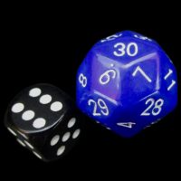 The Dice Lab Opaque Blue JUMBO 27mm Numerically Balanced D30 Dice