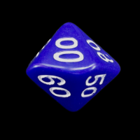 The Dice Lab Opaque Blue & White Skew Percentile Dice