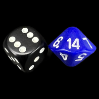 The Dice Lab Opaque Blue with White D14 Dice