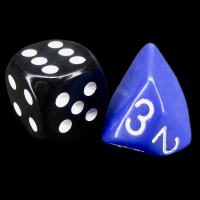 The Dice Lab Opaque Blue & White D3 Dice