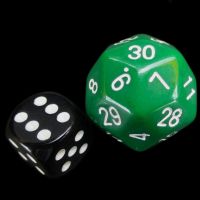The Dice Lab Opaque Green JUMBO 27mm Numerically Balanced D30 Dice
