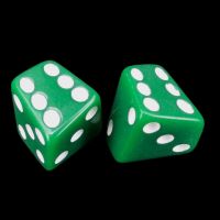 The Dice Lab Opaque Green Skew 2 x D6 Spot Dice
