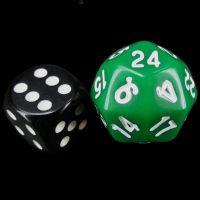 The Dice Lab Opaque Green &amp; White Deltoidal D24 Dice