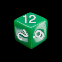The Dice Lab Opaque Green & White Rhombic D12 Dice