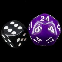The Dice Lab Opaque Purple & White Deltoidal D24 Dice