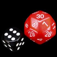 The Dice Lab Opaque Red JUMBO 27mm Numerically Balanced D30 Dice