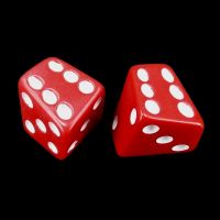 The Dice Lab Opaque Red Skew 2 x D6 Spot Dice
