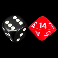 The Dice Lab Opaque Red with White D14 Dice