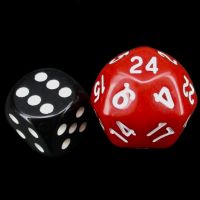 The Dice Lab Opaque Red & White Deltoidal D24 Dice