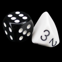 The Dice Lab Opaque White &amp; Black D3 Dice