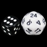 Tessellations Opaque White & Black Deltoidal D24 Dice