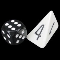 The Dice Lab Opaque White Wedge Shaped Skew D4 Dice