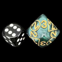 The Dice Lab Pearl Malachite Multi D2 D3 D4 Dice MultiDice