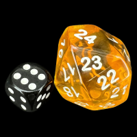 The Dice Lab Translucent Amber Spindown  / Countdown 42mm D24 Dice