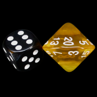 The Dice Lab Translucent Amber Skew D20 Dice