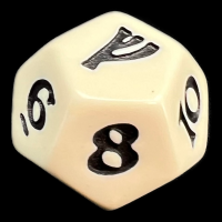 The One Ring Opaque Ivory & Black D12 Dice OOP