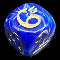 The One Ring Marble Blue & Goldk D6 Dice OOP