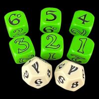 The One Ring Opaque Lime / Ivory Dice Set OOP