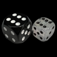 UK Made Dice Borelis Cosmic with Black 12mm D6 Spot Dice