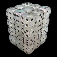 UK Made Dice Borealis Cosmic with Black  36 x D6 Dice Set