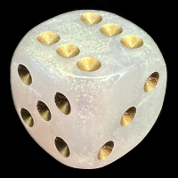 UK Made Dice Iridescent Ice with Gold D6 Spot Dice