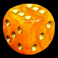 UK Made Dice Lustrous Gold with Gold D6 Spot Dice