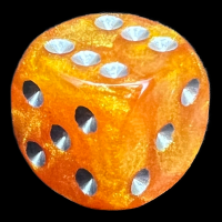 UK Made Dice Lustrous Gold with Silver D6 Spot Dice