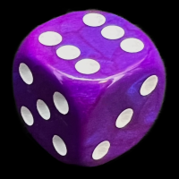 UK Made Dice Lustrous Opaque Purple with White D6 Spot Dice