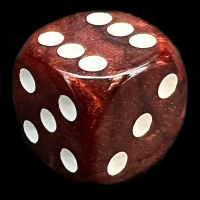 UK Made Dice Lustrous Pearl Blood with White D6 Spot Dice