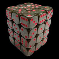 UK Made Dice Lustrous Pearl Camouflage with Red 36 x D6 Dice Set