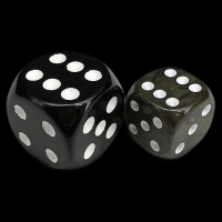 UK Made Dice Lustrous Pearl Camouflage with White 12mm D6 Spot Dice