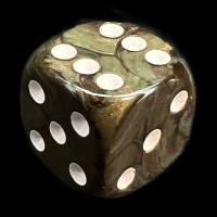 UK Made Dice Lustrous Pearl Camouflage with White D6 Spot Dice